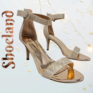 Shoeland High Heels Womens Sz 10 Ambrosia Rose Gold Sparkles Wedding Formal